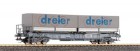 15565 Tillig 4 axle Flat car "HUPAC" with 2 interchangeable flat beds "DREIER"